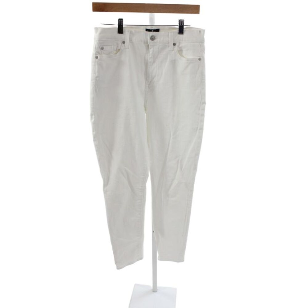 7 For All Mankind Women Straight High Rise White Jeans Size 30